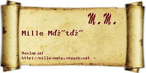 Mille Máté névjegykártya